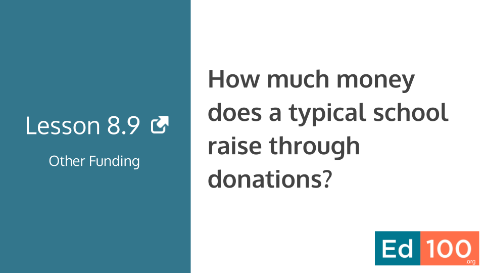 Ed100 Lesson 8.9 - How much money does a typical school raise through donations?